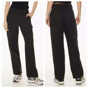 Tna Aritzia Greenwich High Waist Black Twill Carpenter Pant Women's Size 4